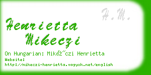 henrietta mikeczi business card